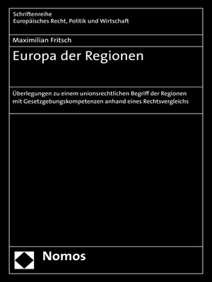 cover image of Europa der Regionen